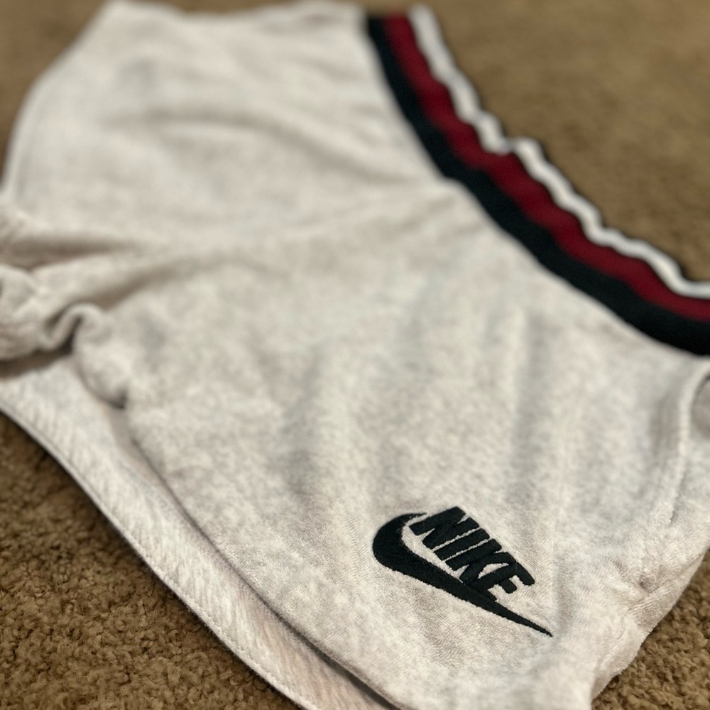Nike Terrycloth Shorts Gray Black Red Side Stripe Women’s Size Medium - Picture 3 of 5